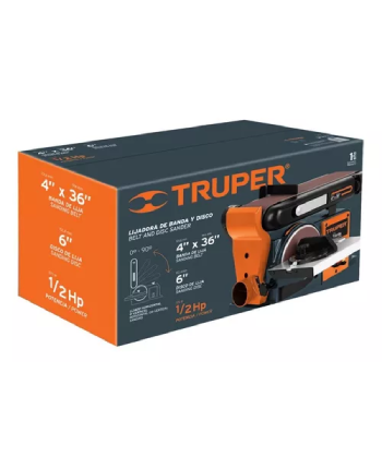 Lijadora de Banco Truper 4"x36" con Disco de 6" ½ HP | ¡Promoción Aniversario!