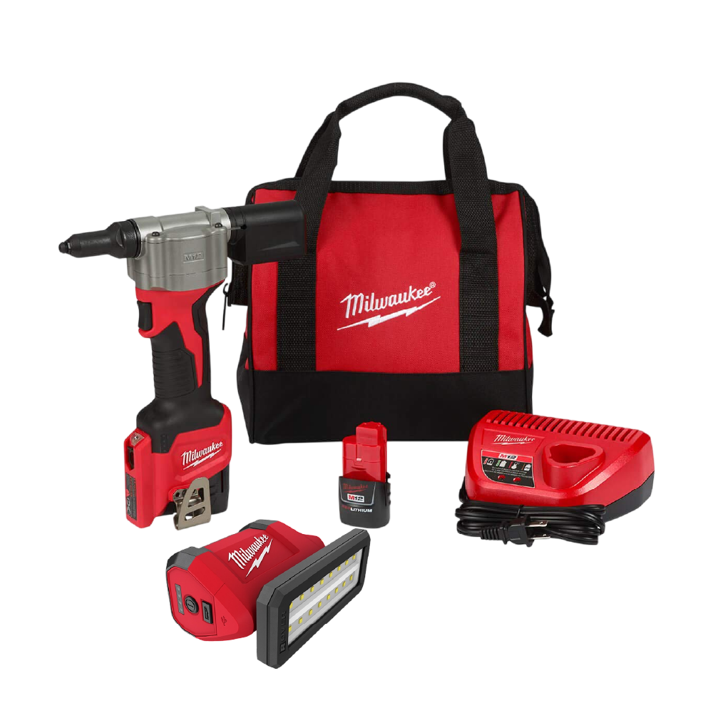 Remachadora M12 Incluye 2 Baterias y Cargador + Linterna 2367-20 Milwaukee