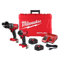 Combo de Taladro Percutor ½ y Atornillador de Impacto ¼ 18V Incluye 2 Baterias de 5.0AH y Cargador Milwaukee