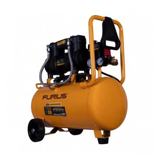 Compresor de Aire Silencioso Libre de Aceite 24 Litros FURIUS FC124S | ¡Promoción Aniversario!