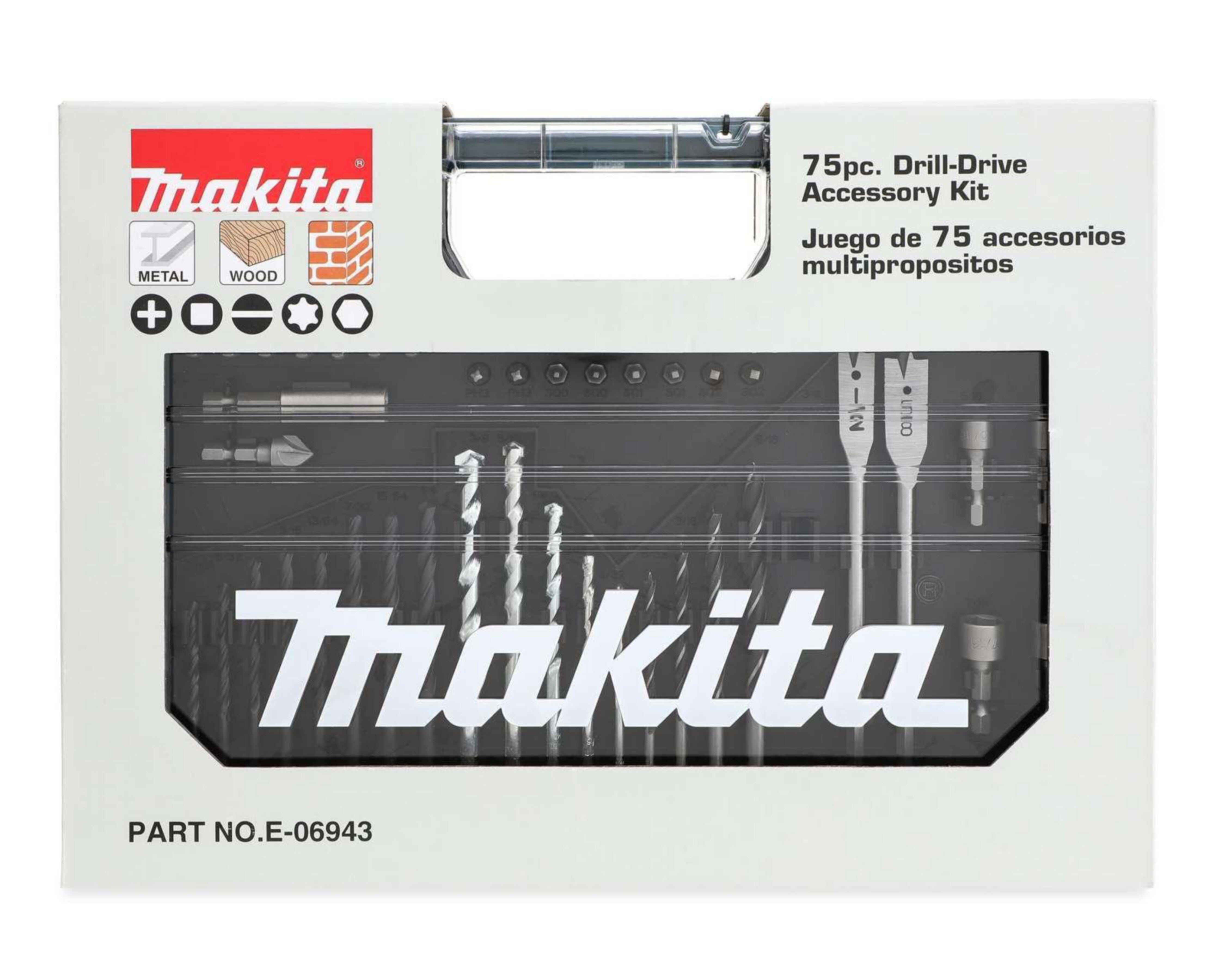 Taladro Percutor ½" 860W Makita HP1630 + Set de 75 Piezas Makita E-06943 | ¡Promoción Especial!