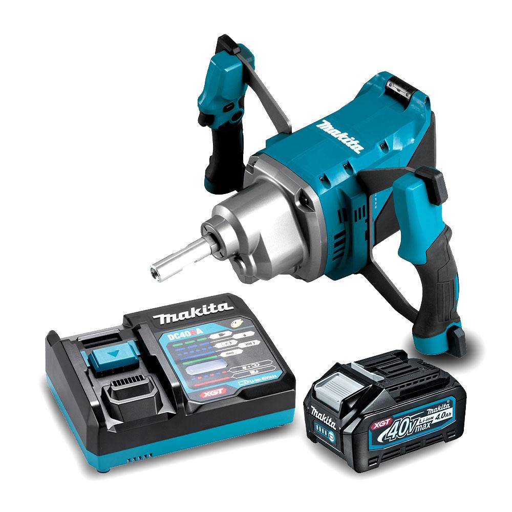 Mezclador de Pintura y Mortero Makita XGT 40V + 1 Batería 4.0Ah y Cargador