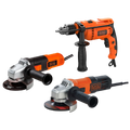 Combo Taladro Percutor 1/2" + Pulidora G720 + Pulidora G650 Black+Decker
