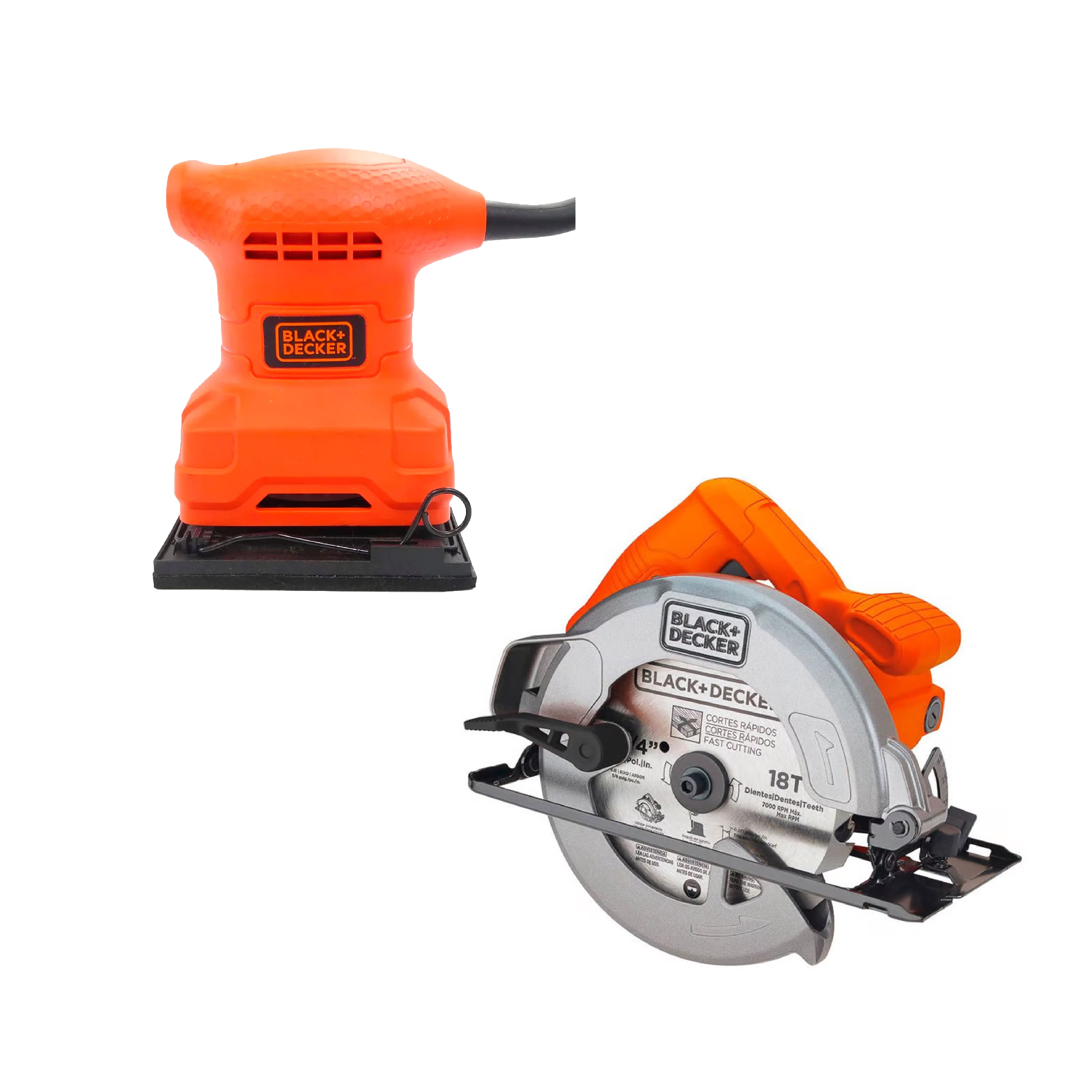 Combo BLACK+DECKER: Lijadora Orbital ¼" + Sierra Circular 7-1/4" con Set de 107 Herramientas ¡Promoción Especial! - 0