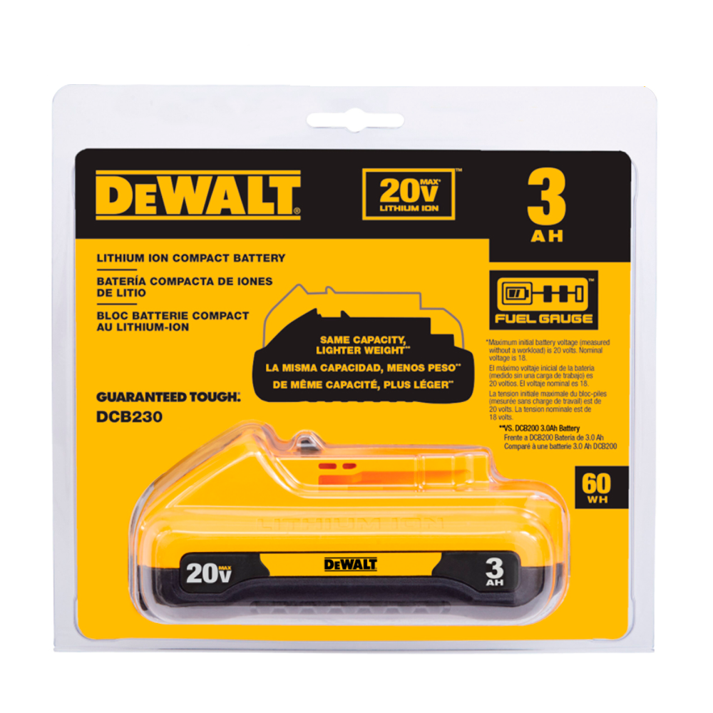 Batería de Ion de Litio 20V MAX* de 3.0 Ah - DEWALT