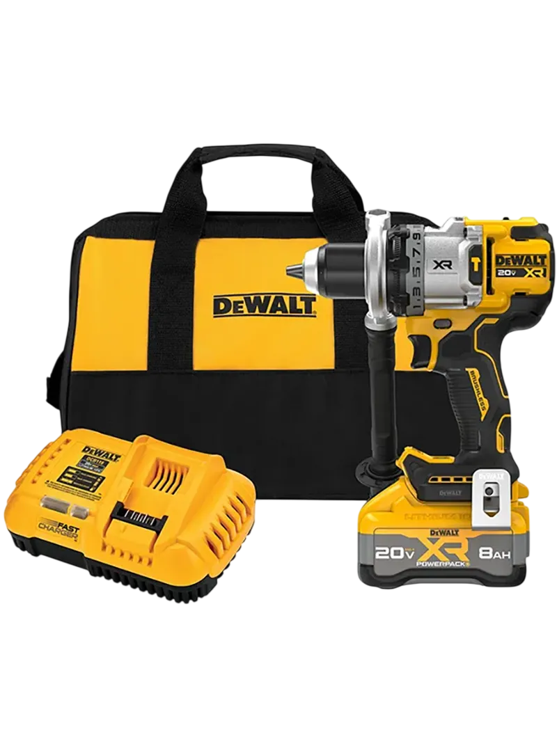 Taladro Percutor 20V Industrial Brushless 3 Velocidades + (BATERIA de 8.0AH y CARGADOR) DeWalt