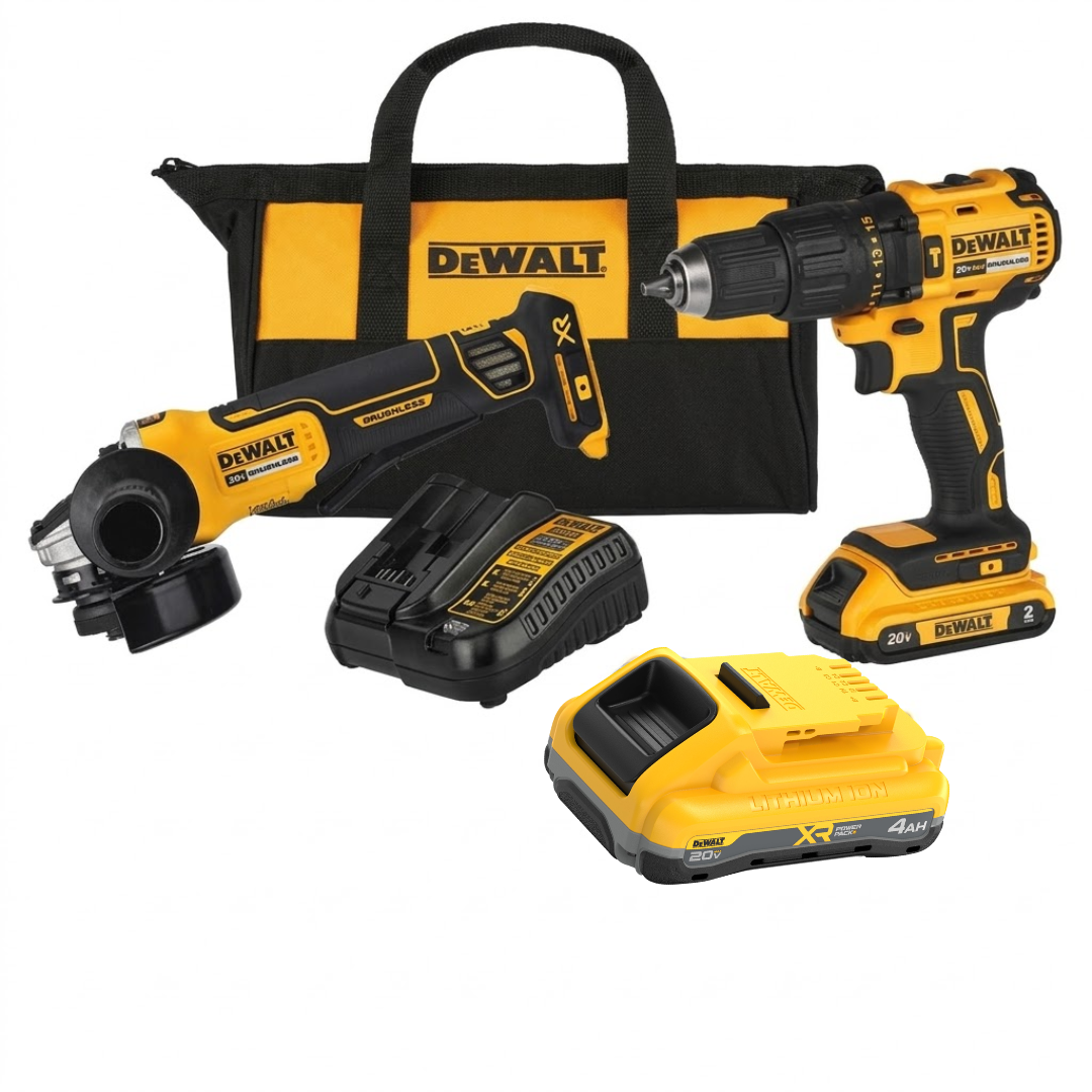 Combo de Taladro Percutor 20V (DCD7781D1-B3) + Pulidora (DCG413B) + Bateria 4.0AH (DCB2104) Dewalt DCD7781D1-B3C ¡PROMOCIÓN FERIA FERRETERA!