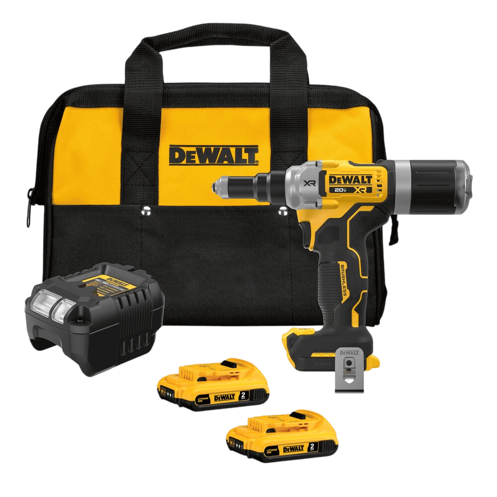 Remachadora 20V ¼” Incluye 2 Baterias de 2.0AH y Cargador Dewalt | Ref. DCF414D2-B3