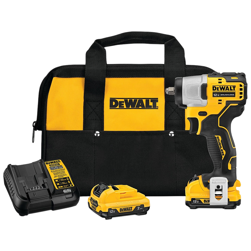 Llave de Impacto 3/8" 12V Brushless Incluye 2 Baterias y Cargador DeWalt