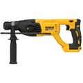 Rotomartillo inalámbrico DEWALT DCH133 SDS Plus 20V con mango lateral y barra de profundidad en fondo blanco