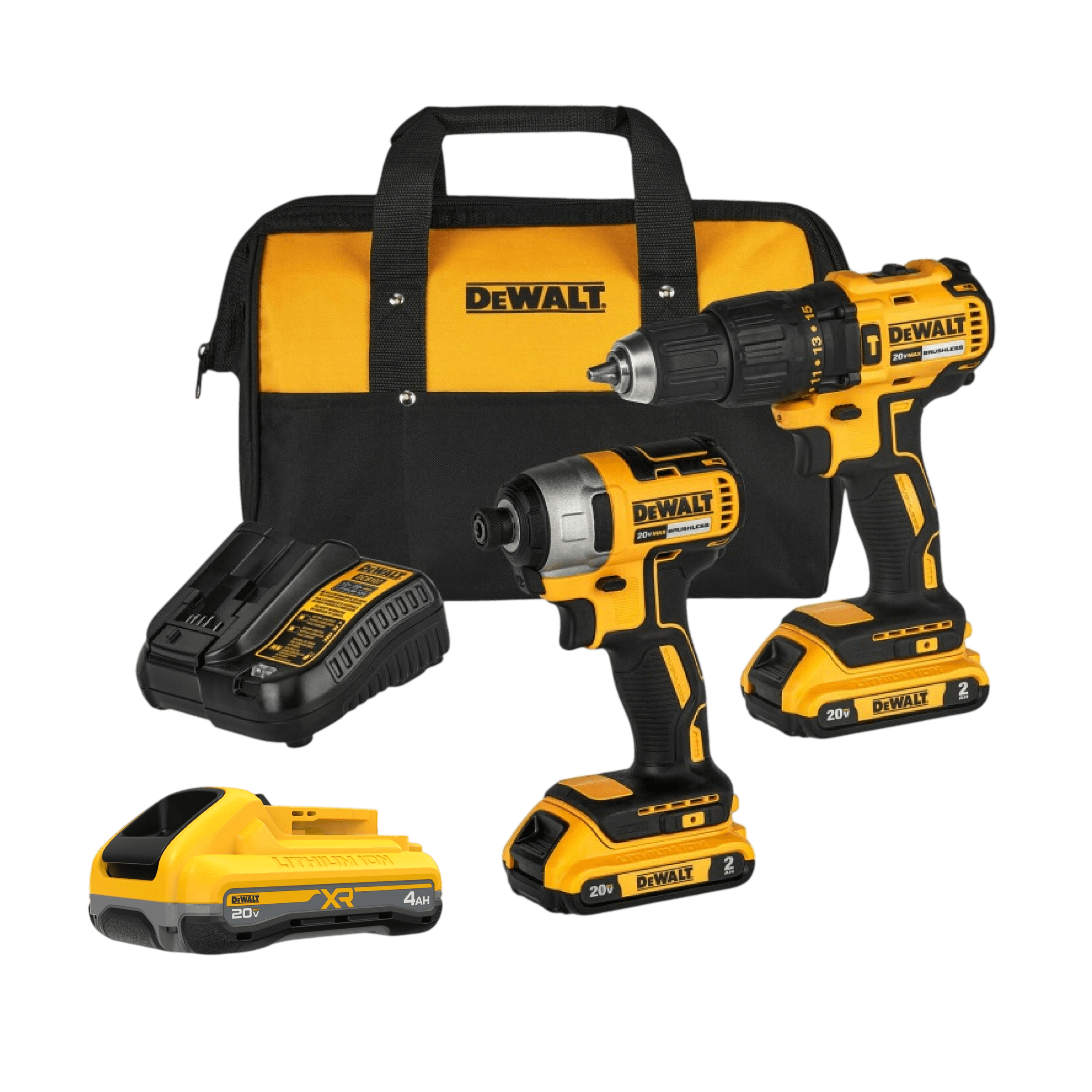 Taladro Percutor 1/2" DCD7781 + Atornillador de Impacto DCF7871 + DCB2104 Dewalt | Ref. DCK276D2-B3B