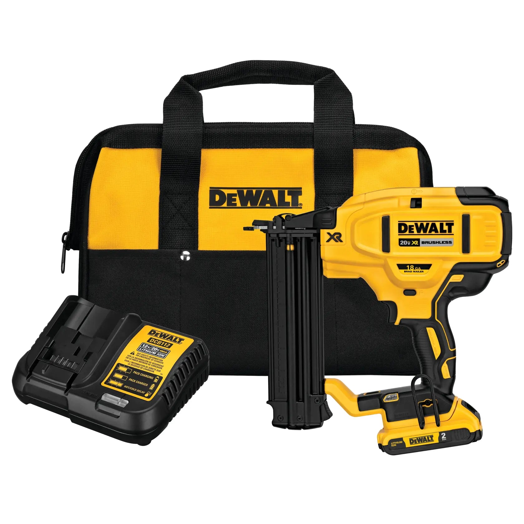 Clavadora 20V Calibre 18 con 1 Bateria de 2.0AH y Cargador Dewalt DCN680D1 ¡PROMOCIÓN FERIA FERRETERA!