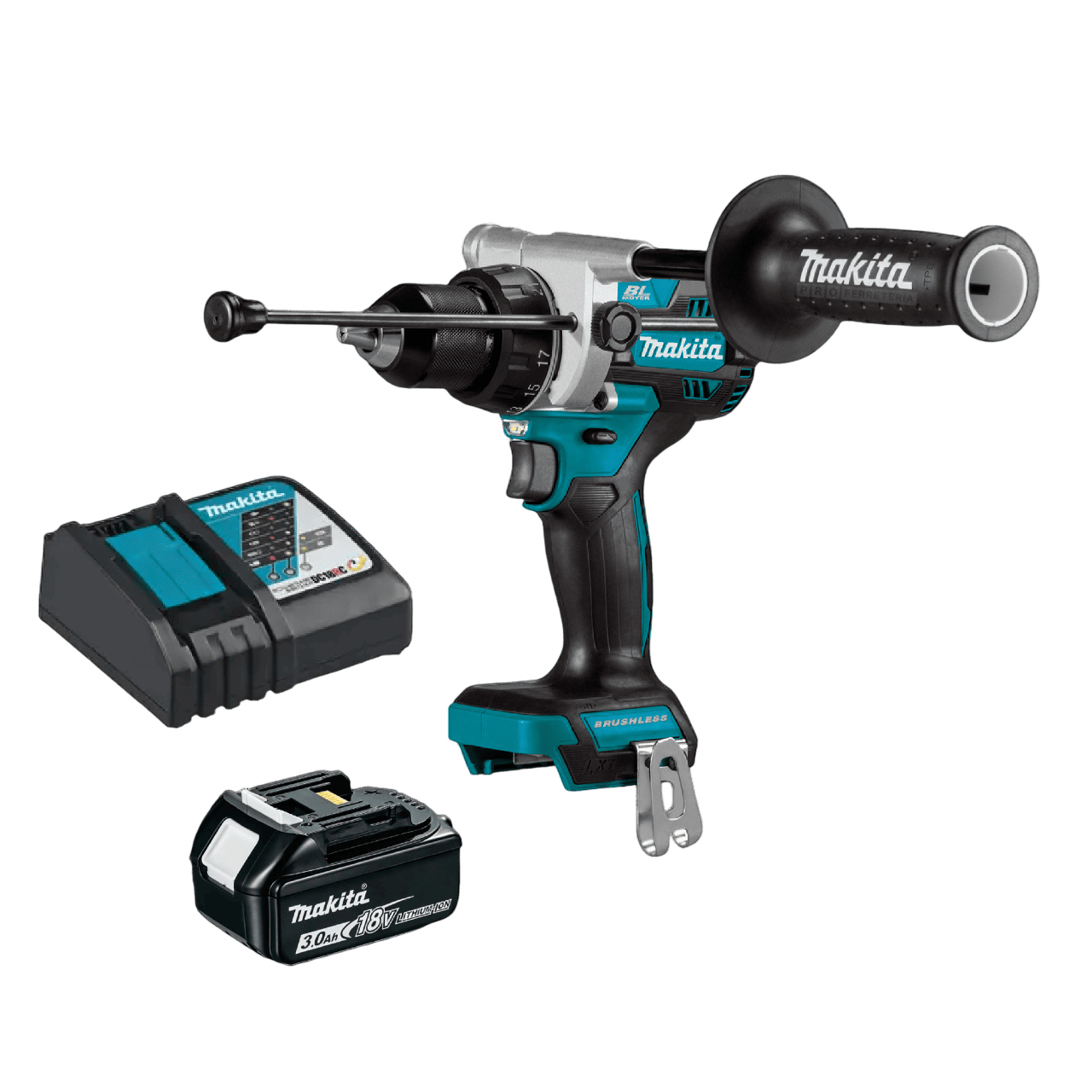 Taladro Percutor 1/2" 18V BRUSHLESS Incluye Bateria de 3.0AH 632G13-1 y Cargador 1912Y7-5 Makita | Ref. DHP486Z-PROMO