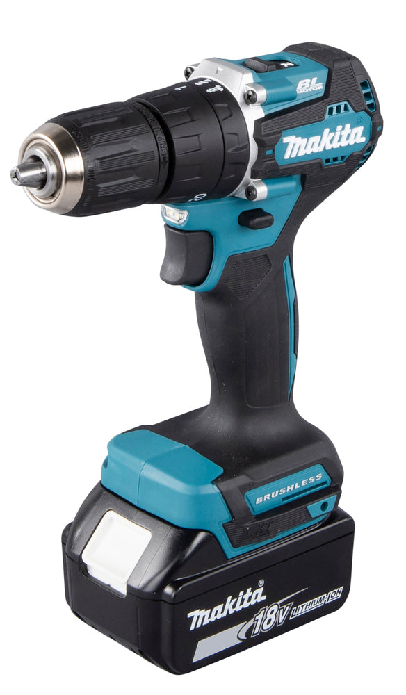 Taladro Percutor de 1/2" 18V BRUSHLESS con Bateria 632G13-1 de 3.0AH y Cargador Makita DHP487Z-PROMO ¡PROMOCIÓN FERIA FERRETERA!