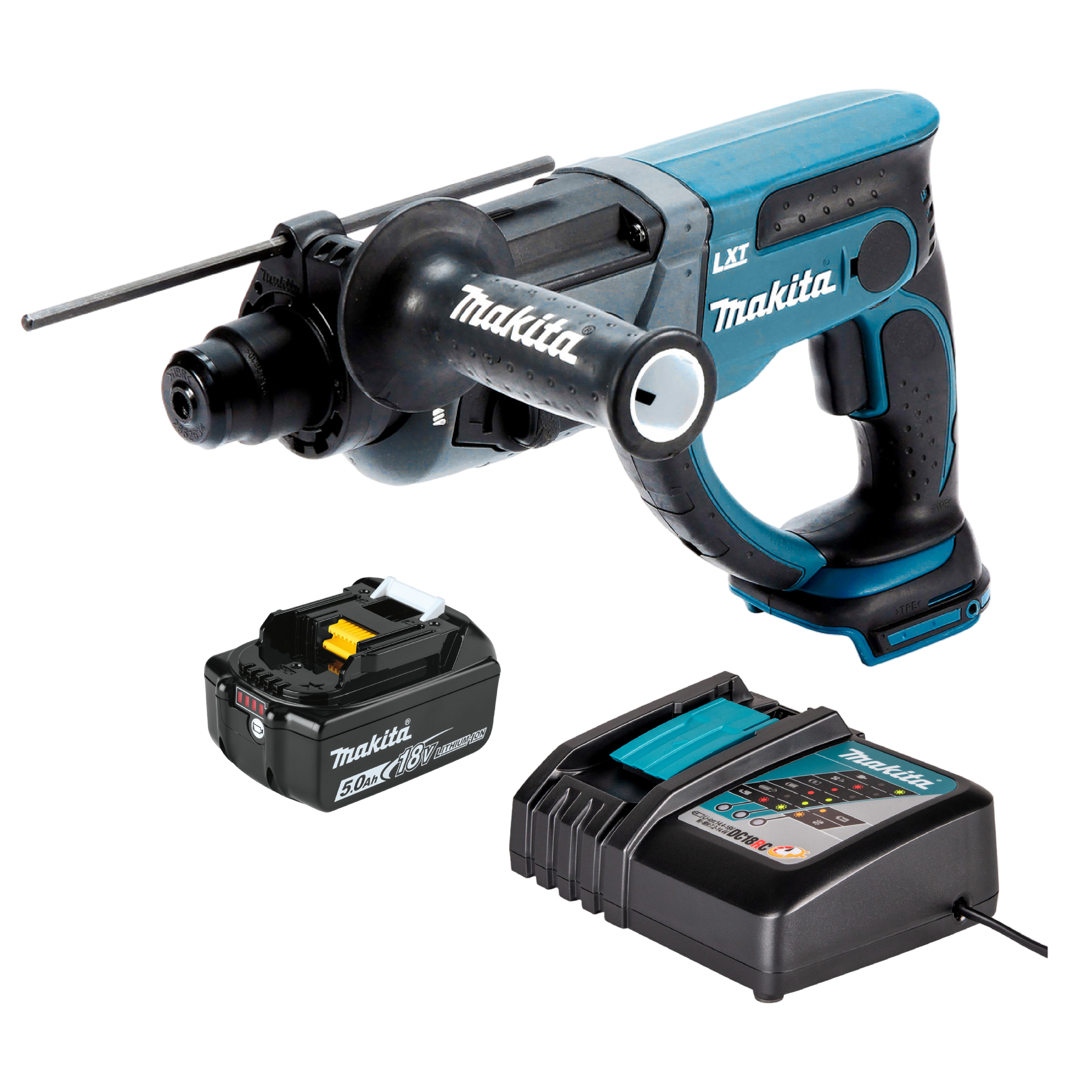 Rotomartillo SDS PLUS 18V 7/8" Incluye 1 Bateria de 5.0AH y Cargador 1912Y7-5 Makita | Ref. DHR202Z+632F16-9