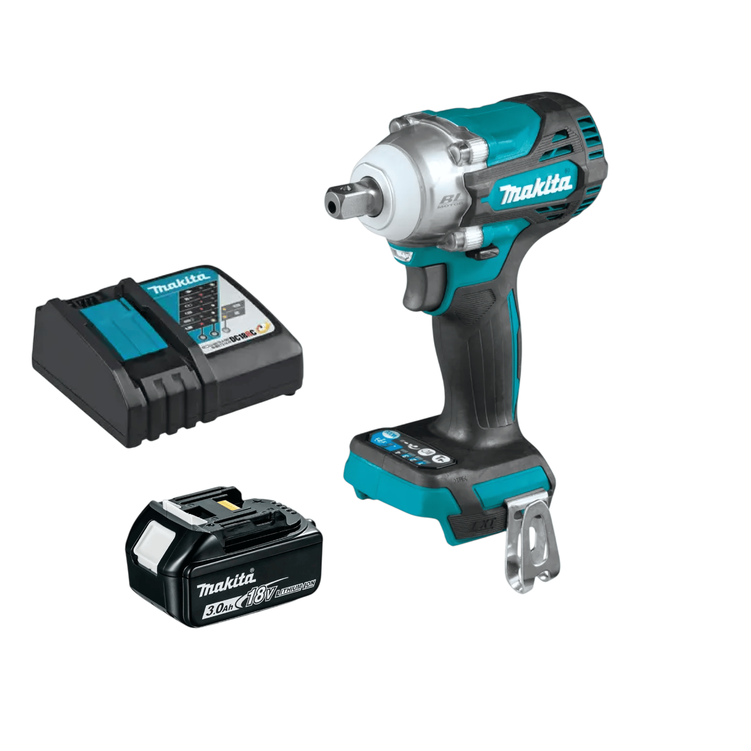 Llave Impacto 18V Cuadrante de 1/2" Incluye 1 Bateria de 3.0AH y Cargador Makita | Ref. DTW301Z-PROMO