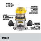 Ruteadora Industrial DEWALT 1-3/4 HP | Potencia y Precisión para Acabados Profesionales