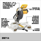 Sierra ingleteadora DEWALT 10 pulgadas 2000W DW714-B3 – Almacenes HJ