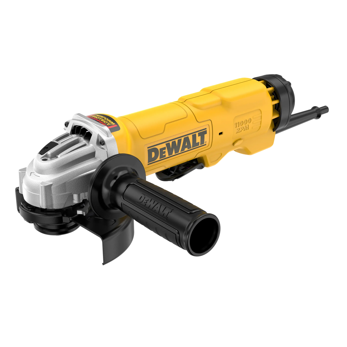 Minipulidora DEWALT DWE4314-B3 con empuñadura lateral, interruptor de paleta y etiqueta de 11000 RPM