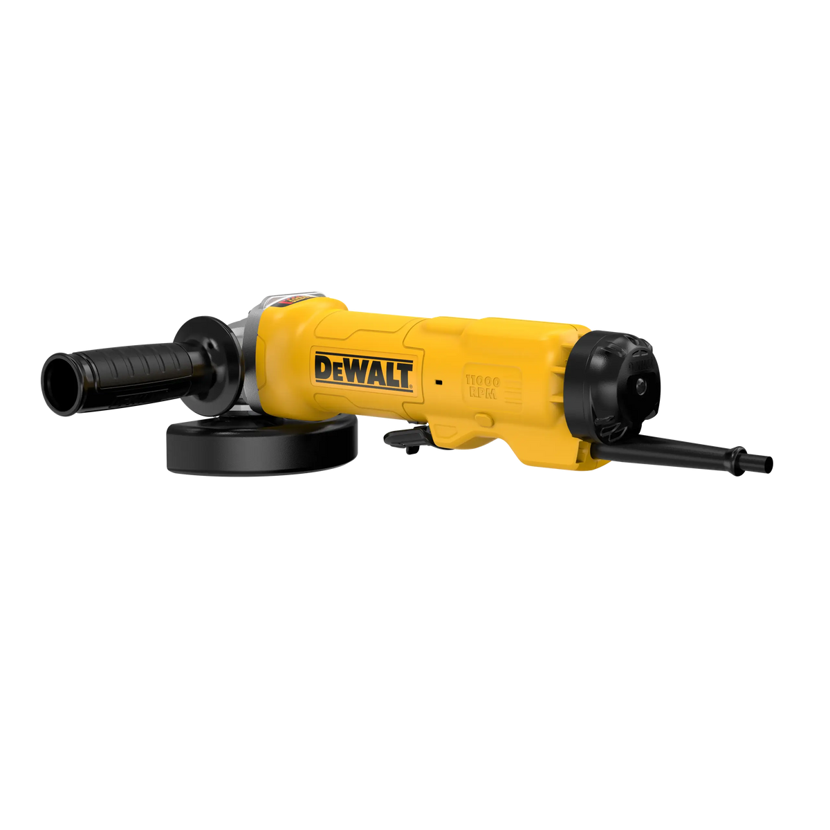 Minipulidora DEWALT DWE4314-B3 vista desde atrás con empuñadura lateral