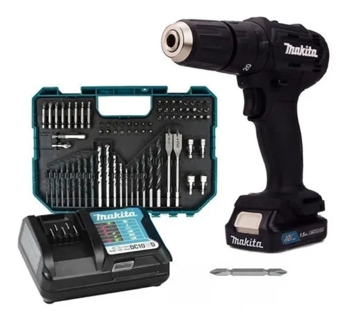 Taladro Percutor 3/8" 12V CXT Makita HP333DYX3B + Set de 75 Piezas Makita E-06943 | ¡Promoción Especial!