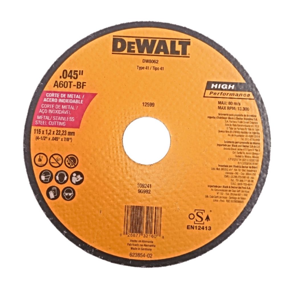 Disco de Corte para Metal 4-1/2" x 1.2mm Caja 25 Uds Epóxicos DFC114121 ¡PROMOCIÓN FERIA FERRETERA!