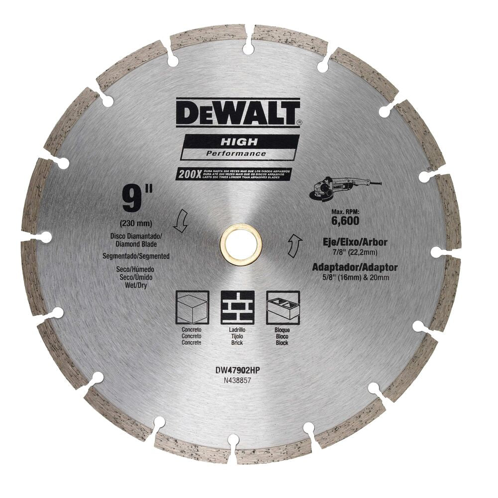 Disco diamantado dewalt segmentado 9 pulg