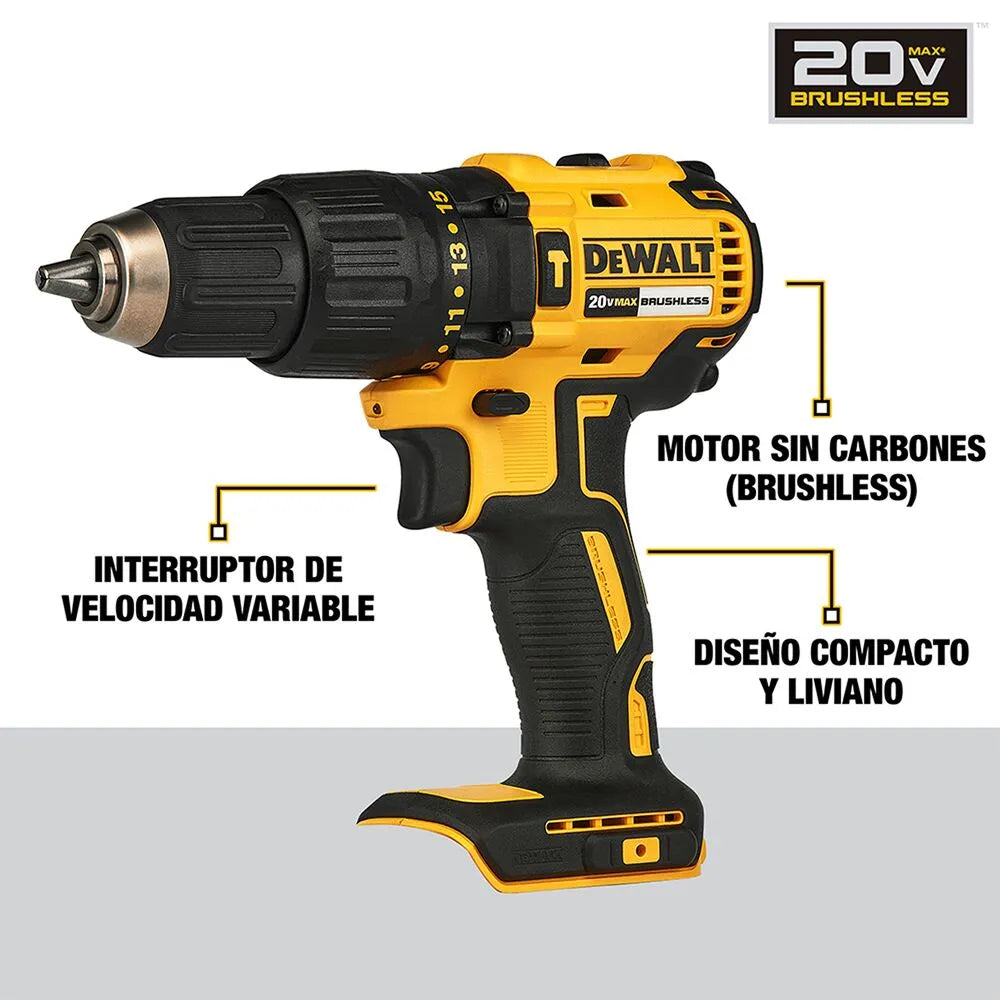 Combo Taladro Percutor 20V + Pulidora Inalámbrica 4-1/2" DEWALT DCD7781D1-B3A + Batería 4.0Ah DCB204 + Set de 14 Puntas DWPVTC14 | ¡Promoción Especial!