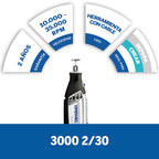 Multiherramienta Dremel 3000 Mototool con 30 Accesorios, 2 Aditamentos y Maletín