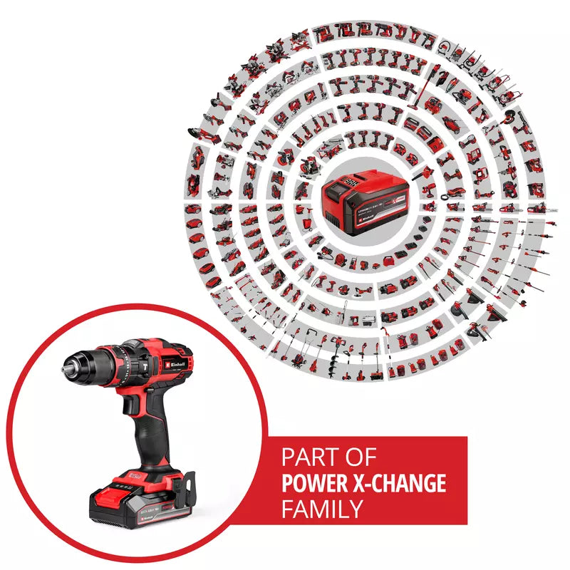 Taladro Percutor 1/2" 18V (incluye 1 Bateria de 2.5AH y Cargador) 44NM Einhell 4514296 ¡PROMOCIÓN FERIA FERRETERA!