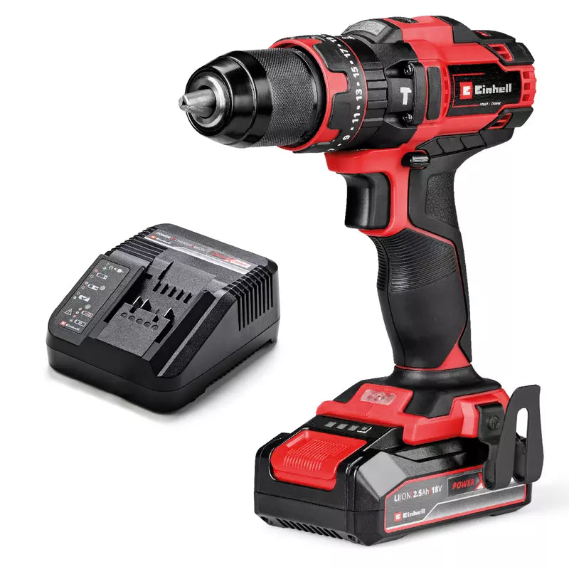 Taladro Percutor 1/2" 18V (incluye 1 Bateria de 2.5AH y Cargador) 44NM Einhell 4514296 ¡PROMOCIÓN FERIA FERRETERA!