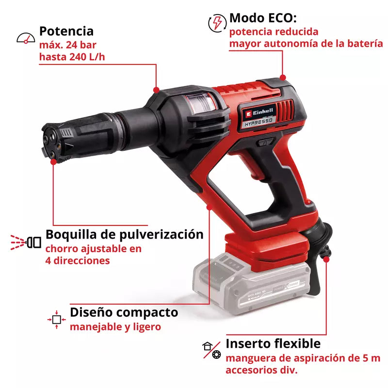 Hidrolavadora Portatil 350PSI 18V + Starter Kit de 2.5AH 4512099 Einhell 4140135+4512099 ¡PROMOCIÓN FERIA FERRETERA!