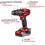 Taladro Percutor 1/2" 18V (incluye 1 Bateria de 2.5AH y Cargador) 44NM Einhell 4514296 ¡PROMOCIÓN FERIA FERRETERA!