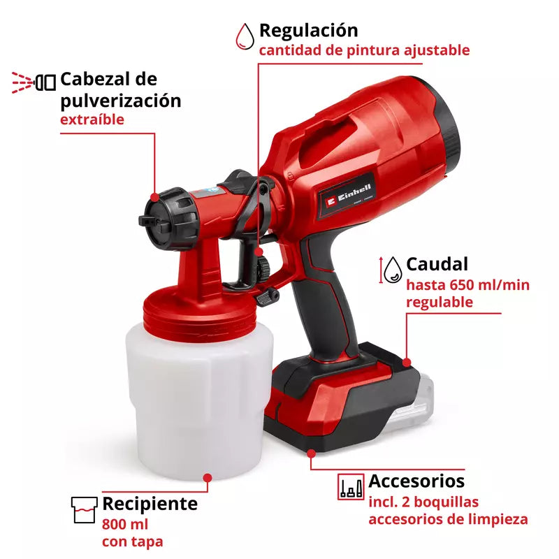 Pistola para Pintar Inalámbrica (solo Equipo) Einhell 4260025 ¡PROMOCIÓN FERIA FERRETERA!