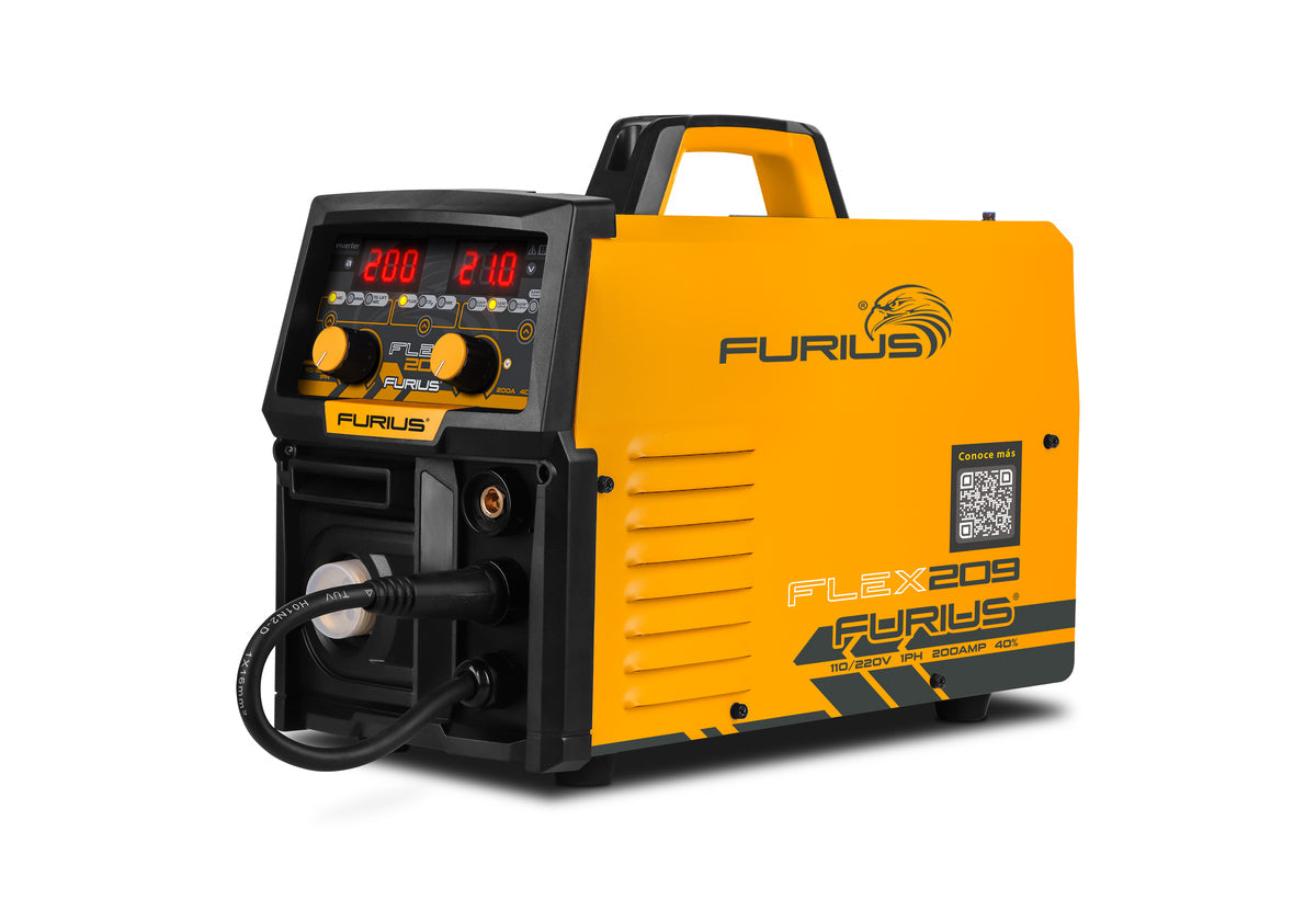 Soldador Inversor Multiprocesos 200A MIG/MAG/TIG/MMA 110/220V Furius FW209-FURIUS
