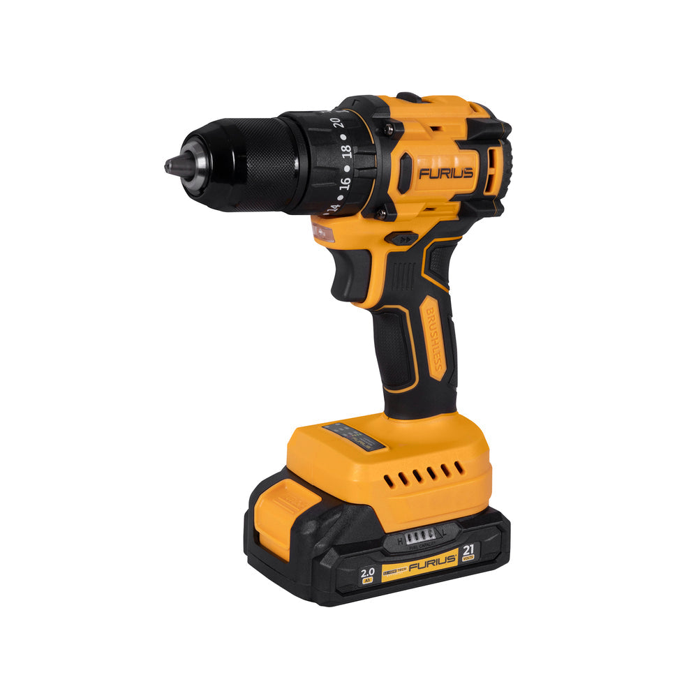 Kit Taladro Percutor + Atornillador de Impacto Brushless 21V Furius FB214KIT-FURIUS