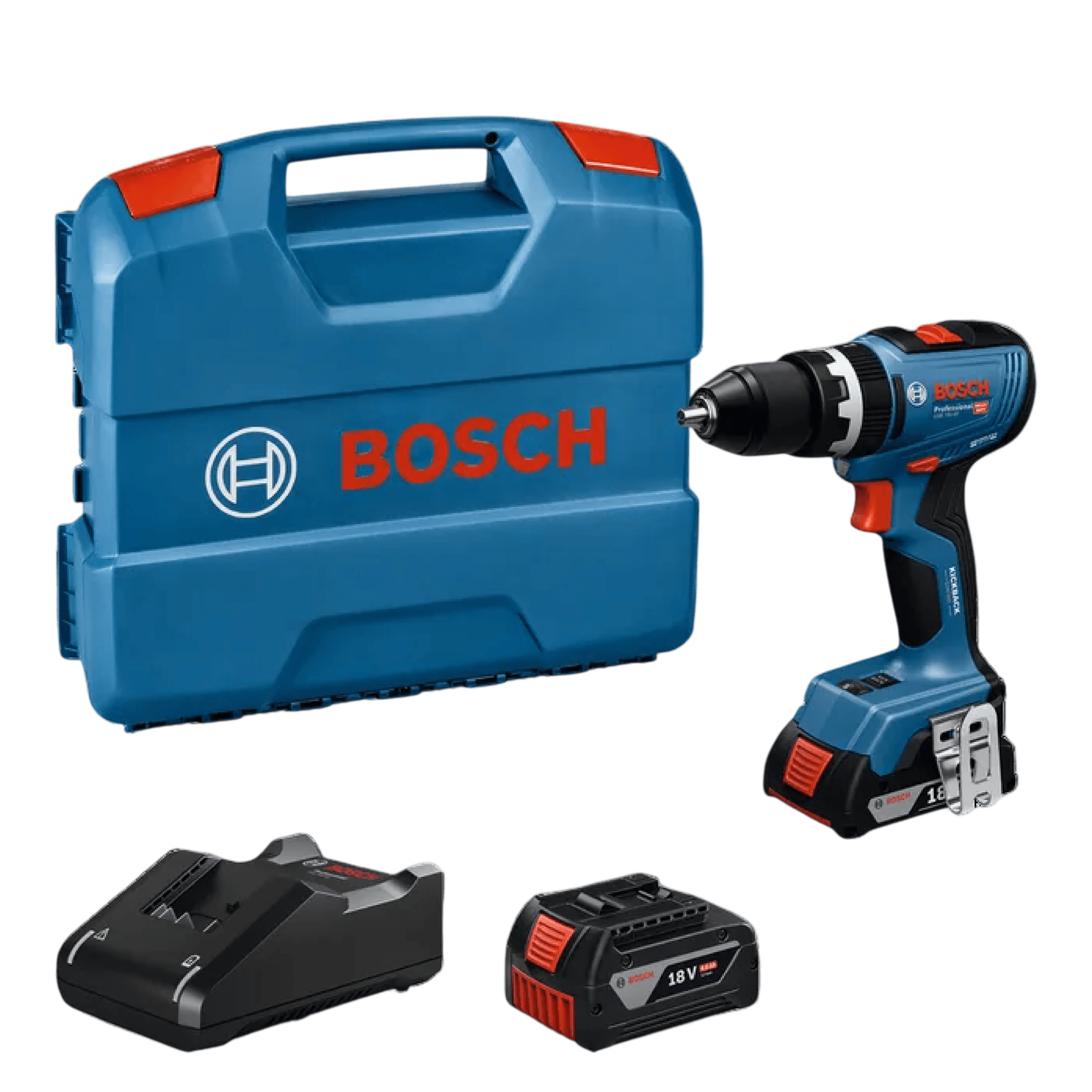 Taladro Percutor 1/2" 18V BL Incluye 2 Baterias de 2.0AH y Cargador Bosch | Ref. GSB18V-65KIT