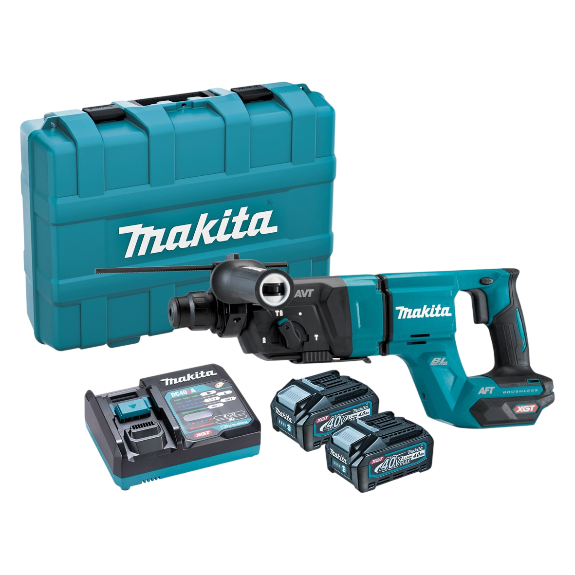 Rotomartillo SDS Plus 1-1/8" 40V Incluye 2 Baterias de 4.0AH y Cargador Makita