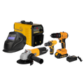 Combo de Soldador Inversor FW253CEL + Careta FW33 + Pulidora FG71 + Taladro FCD12 + Taladro Percutor FBD2149K Furius