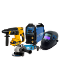 Combo de Soldador SI7200XP + Careta CSVM501 + Pulidora AG1165 + Rotomartillo FRM2126K Elite
