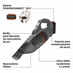 Aspiradora Manual 20V POWERCONNECT – Promoción Aniversario BCHV001D1E-B3