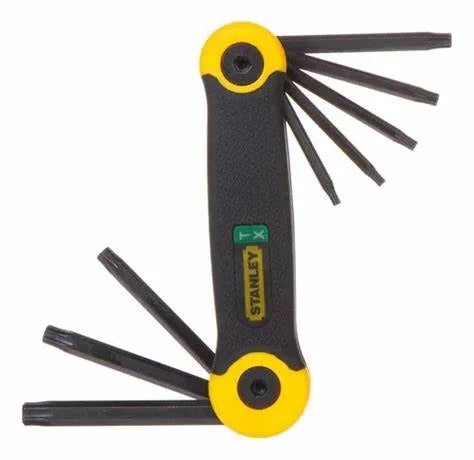 Juego De 8 Llaves Torx Con Bloqueo Stanley, Medidas T9 A T40, Cromo Vanadio - Para Aprietes Y Ajustes Diversos