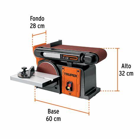 Lijadora de Banco Truper 4"x36" con Disco de 6" ½ HP | ¡Promoción Aniversario!