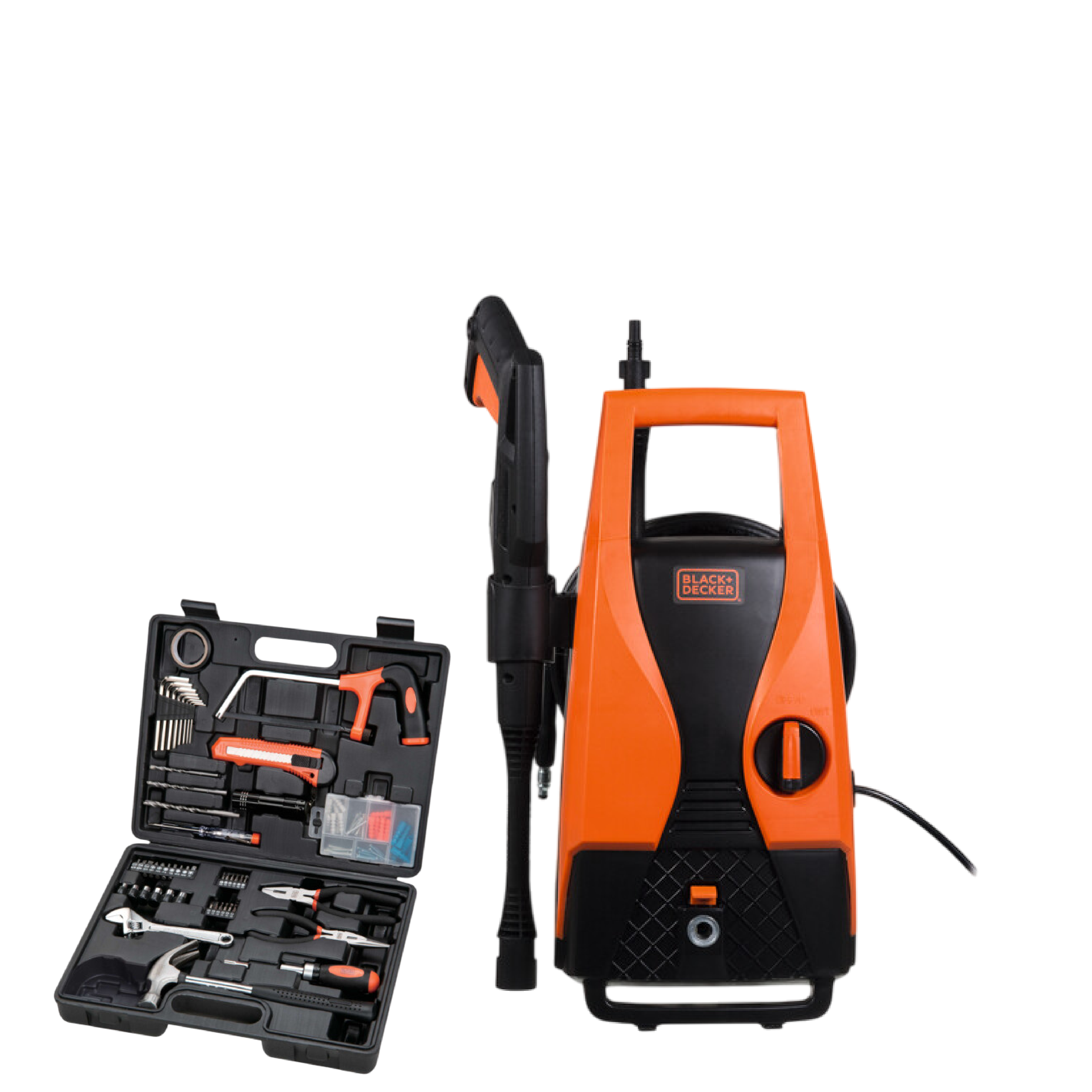 Hidrolavadora BLACK+DECKER 1400W 1512 PSI + Set de 107 Herramientas | ¡Promoción Especial!