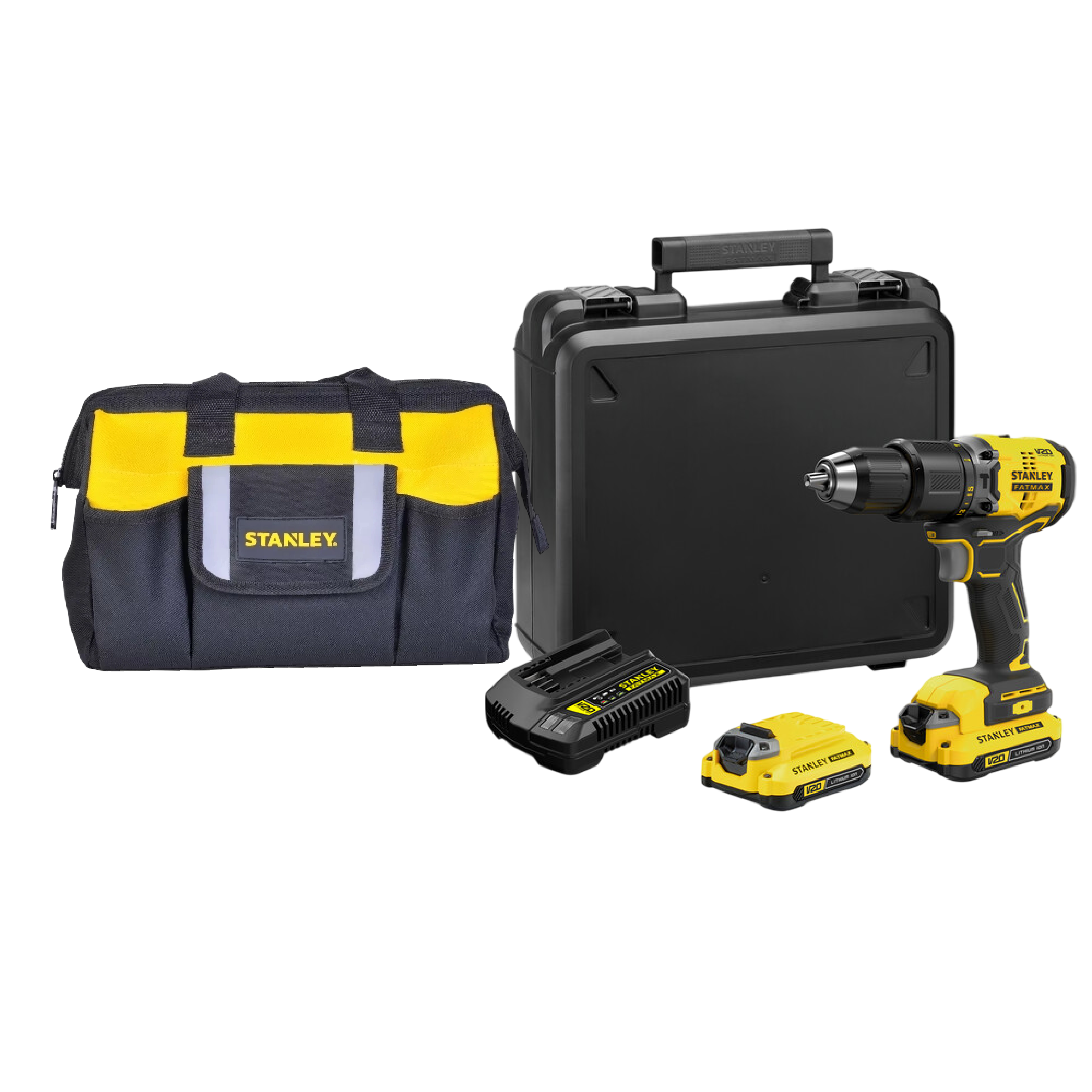 Taladro Percutor 1/2" 20V Brushless STANLEY SBD715C2K-B3 + Bolsa para Herramientas STANLEY STST512114LA | ¡Promoción Especial!