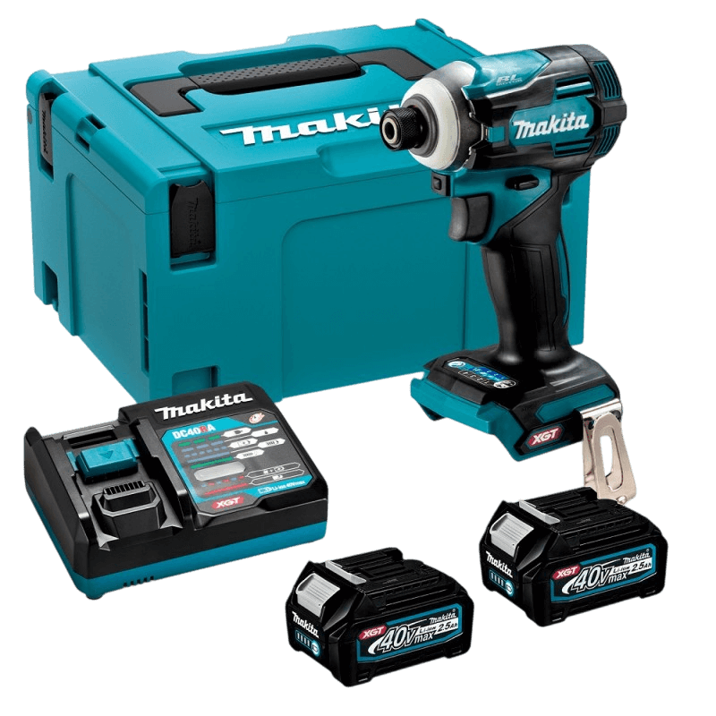 Atornillador de Impacto 40V XGT Incluye 2 Baterias de 2.5AH y Cargador Makita | Ref. TD001GD201