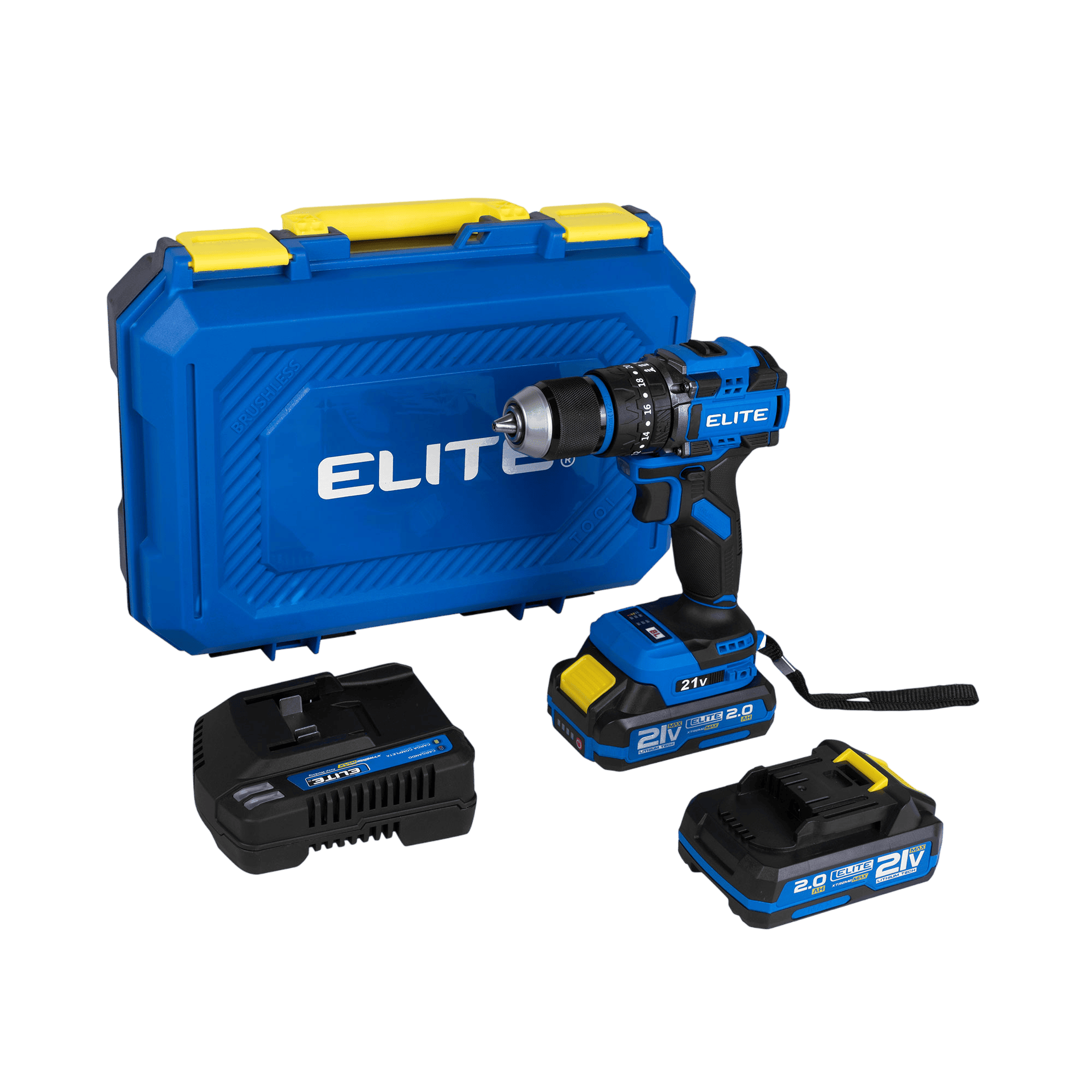 Taladro Percutor Inalámbrico Brushless 21V 60Nm Elite | Ref. XID2160K-ELITE