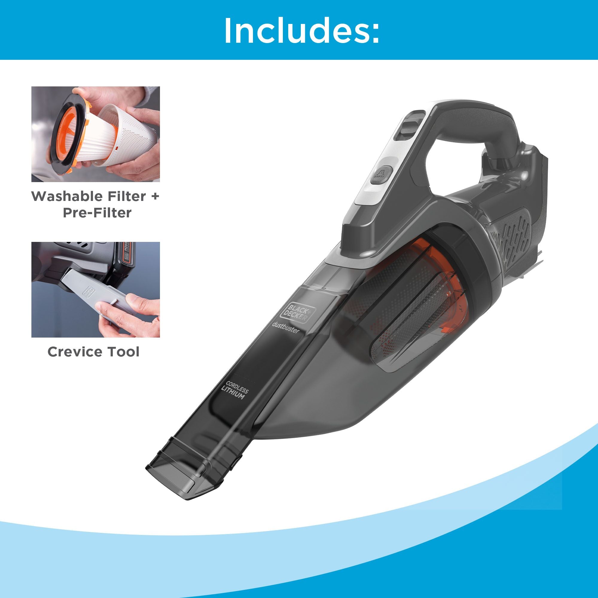 Aspiradora 20V 1 Bateria Bd Black & Decker BCHV001D1E-B3 ¡PROMOCIÓN FERIA FERRETERA!