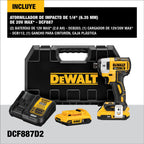 DEWALT DCF887D2-B3 Kit Atornillador de Impacto 20V MAX ¼″ – BLACK FRIDAY