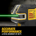 Nivel Laser Cruz + Plomada Linea Verde Bateria Interna Carga USB Dewalt DCLE14221GB ¡PROMOCIÓN FERIA FERRETERA!